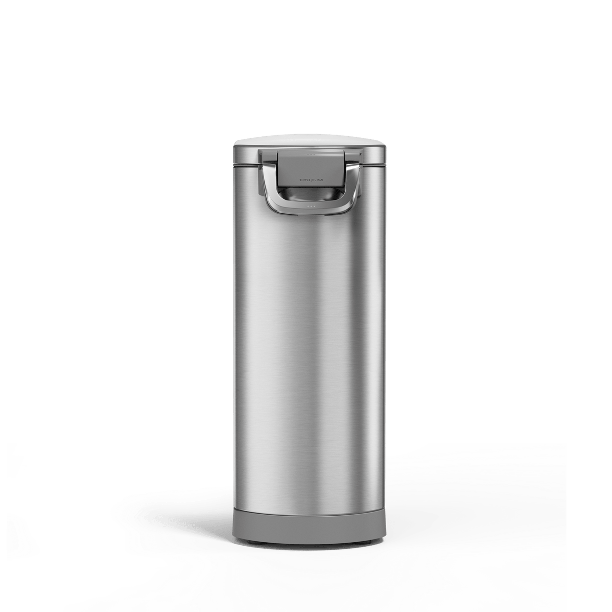 Pet Food Can - Brushed Stainless Steel w/ Grey Trim