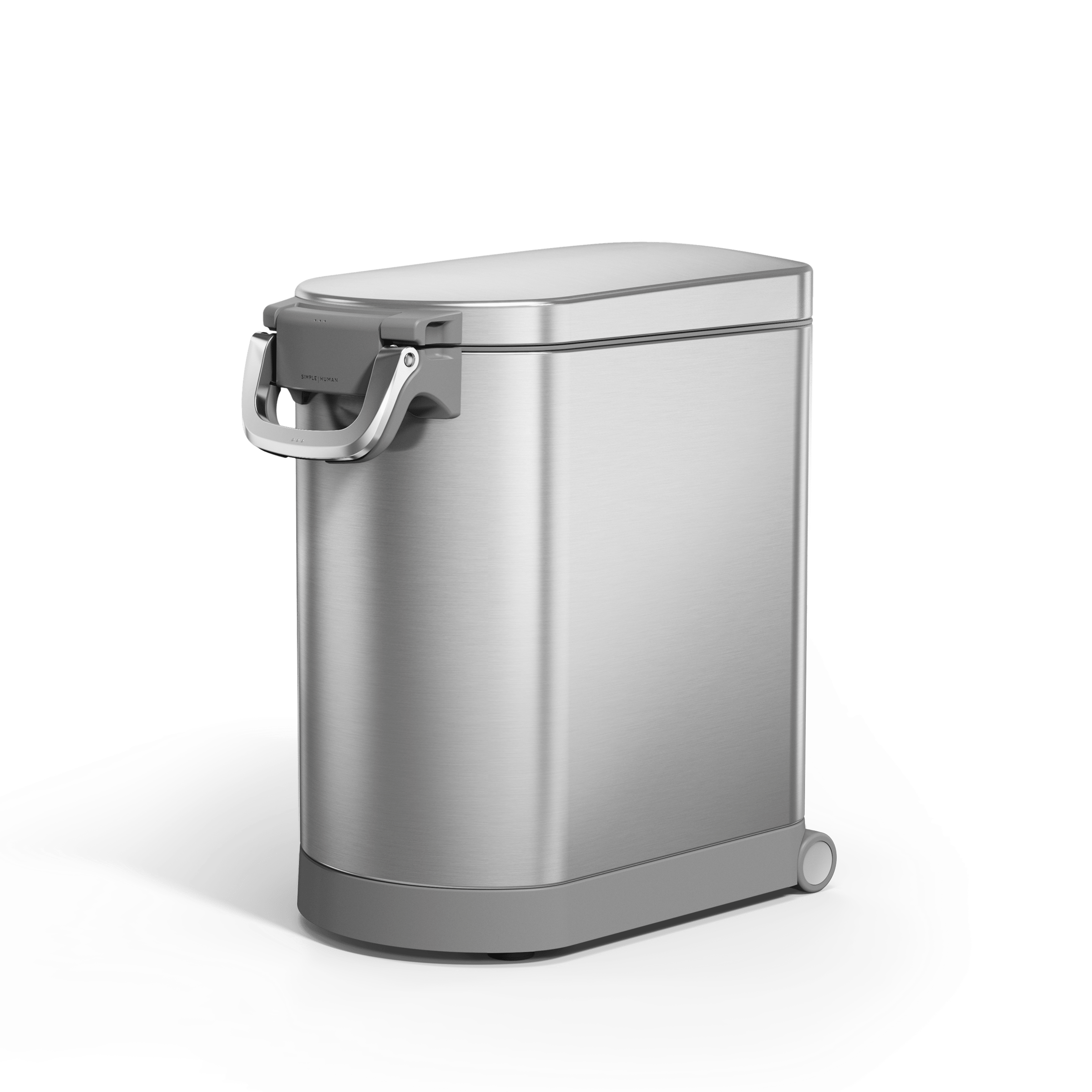 Pet Food Can - Brushed Stainless Steel w/ Grey Trim