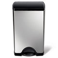 studio 38 litre rectangular step can. brushed stainless steel plastic lid
