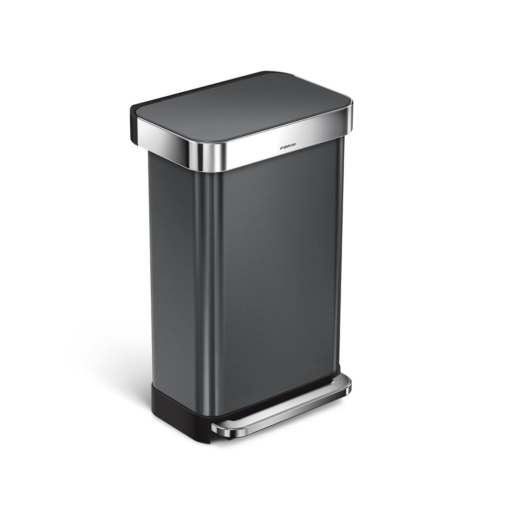 studio 45 litre. rectangular step can with liner pocket